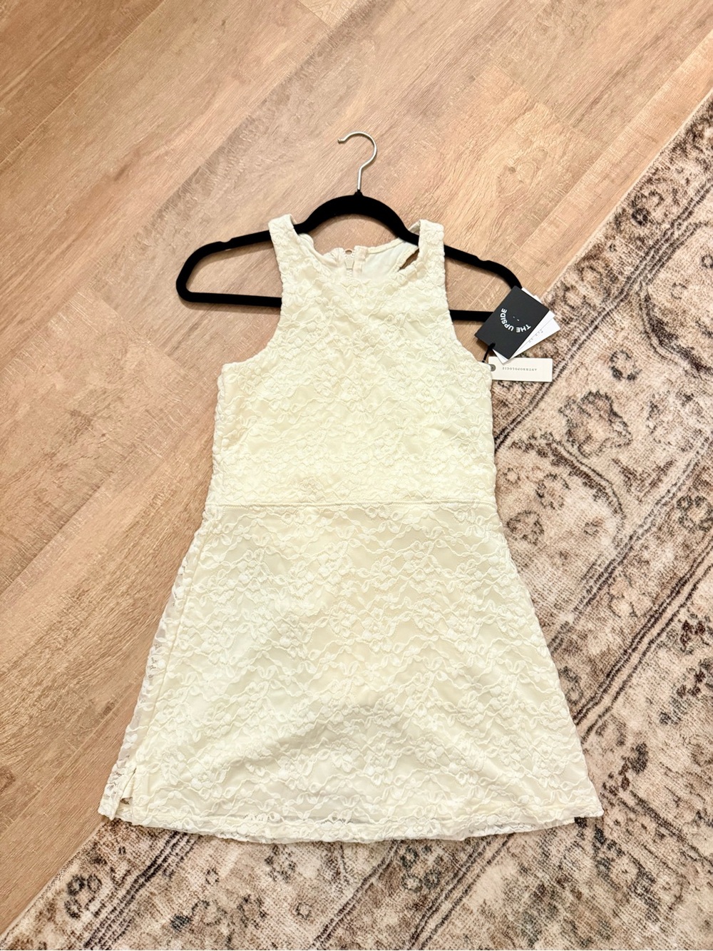 Anthropologie Cream Lace Halter A-Line Girls' Dress